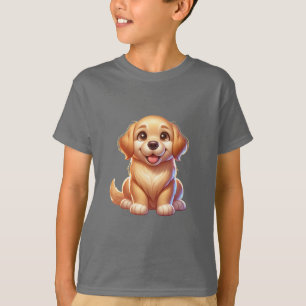 Camiseta Cachorrinho Feliz de Cachorro Dourado Design de