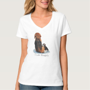 Camiseta cachorrinho fofo abraçando cão mãe