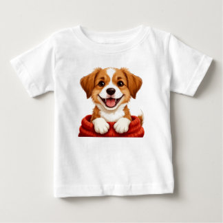 Camiseta Cachorrinho Fofo Com Cachecol Para Amantes de Cach