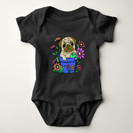 camiseta cachorrinho fofo nas flores