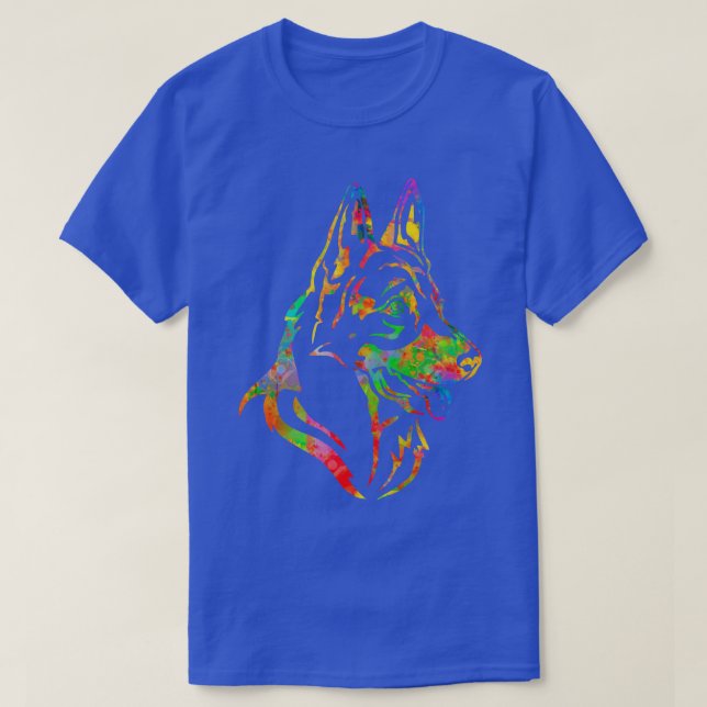 Camiseta cachorrinho german shepherd de cabelo longo (Frente do Design)
