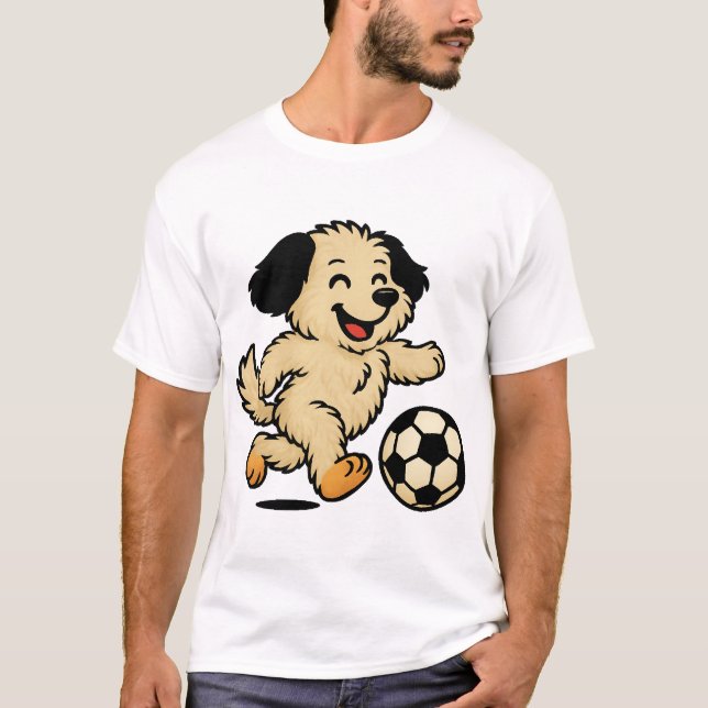 Camiseta Cachorrinho jogando futebol (Frente)