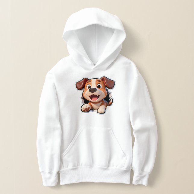 Camiseta Cachorrinho Peek-a-Boo – Cachorro Fofo Frente & Ra (Postura )