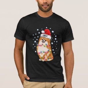Camiseta Cachorrinho Pomerânia Luz de Natal