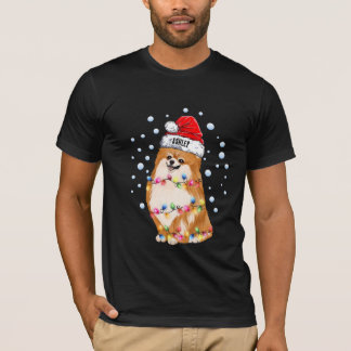 Camiseta Cachorrinho Pomerânia Luz de Natal