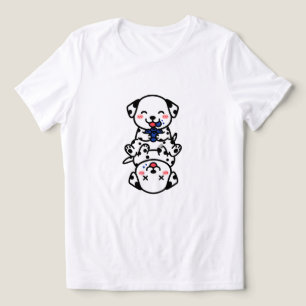Camiseta Cachorrinhos Dalmatas Adoráveis Diversão com Mirti