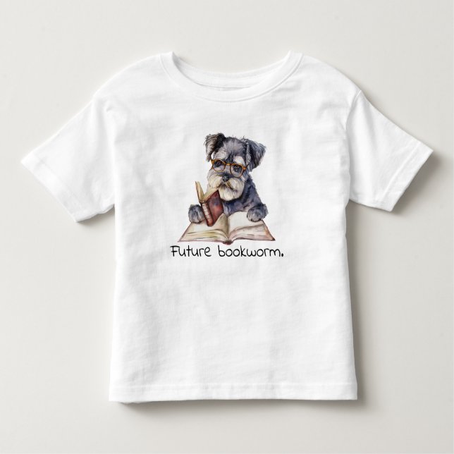 Camiseta Cachorro A Ler Bebê (Frente)