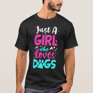 Camiseta Cachorro Acolhendo Apenas Uma Menina Que Ama Cacho