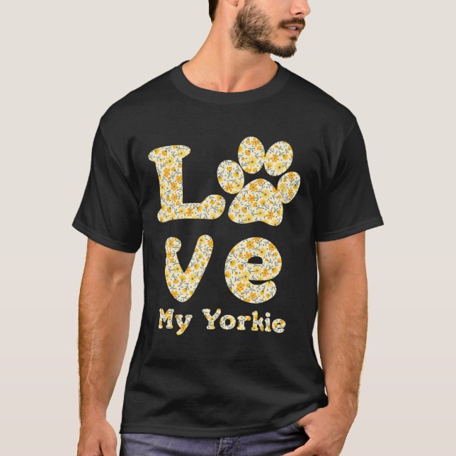Camiseta Cachorro Adora Meu Yorkshire Terrier Cachorro Mãe  (Frente)