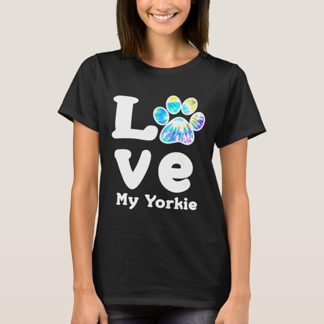 Camiseta Cachorro Adora Meu Yorkshire Terrier Cachorro Mãe  (Frente)