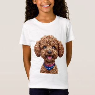 Camiseta Cachorro adorável com um pelo fofo e encaracolado