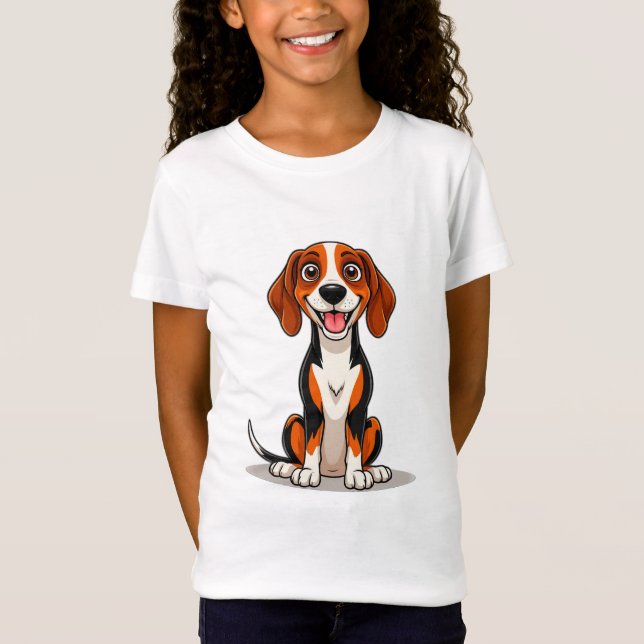 Camiseta Cachorro Adorável Coonhound Inglês Americano (Frente)