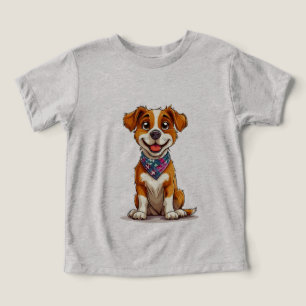 Camiseta Cachorro adorável em estilo desenho animado