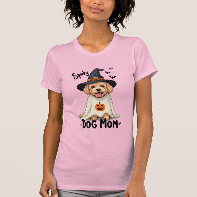 Camiseta Cachorro Adorável Mãe Halloween (Frente)