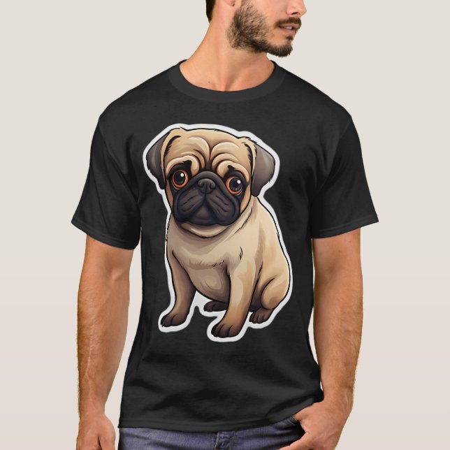 Camiseta Cachorro Adorável Mops (Frente)