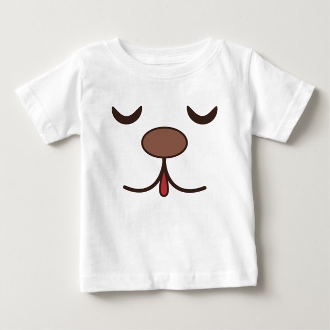 Camiseta Cachorro adorável rosto branco (Frente)