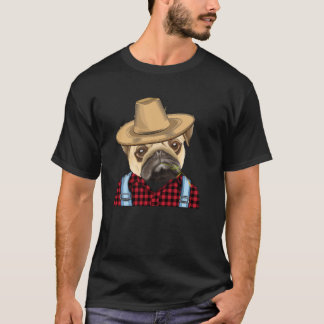 Camiseta Cachorro Agricultor Pug Fazendeiro