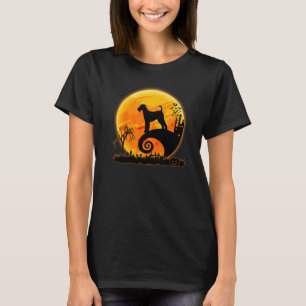 Camiseta Cachorro Airedale Terrier Assustador E Lua Fantasi