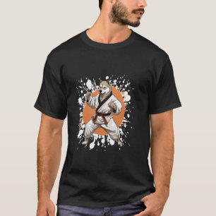 Camiseta Cachorro Akita Clássico Caratê Lutador Animal Judô