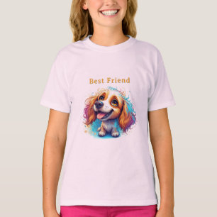 Camiseta Cachorro Alegre Com Olhos Expressivos