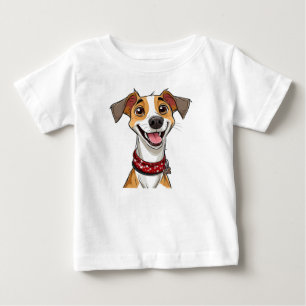 Camiseta Cachorro alegre com um grande sorriso feliz