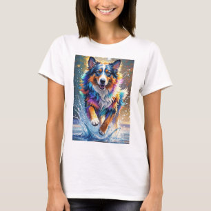 Camiseta Cachorro alegre e alegre e divertido, salgado