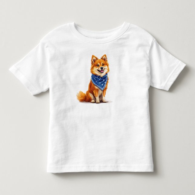 Camiseta Cachorro alegre em estilo desenho animado (Frente)