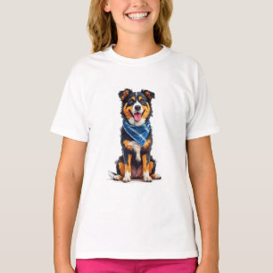 Camiseta Cachorro alegre sentado ereto