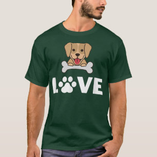 Camiseta Cachorro Ama a pata do cão do osso
