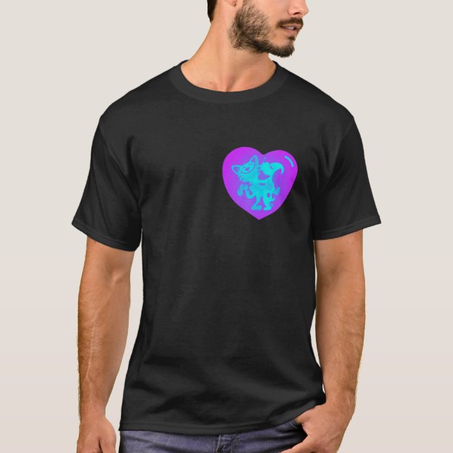 Camiseta cachorro ama gato (Frente)
