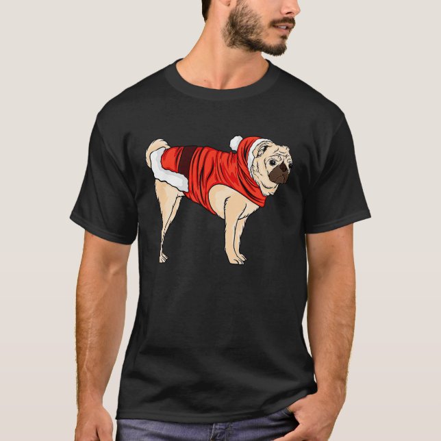 Camiseta Cachorro ama Pitbull Bonito Chapéu Feio Cristma (Frente)