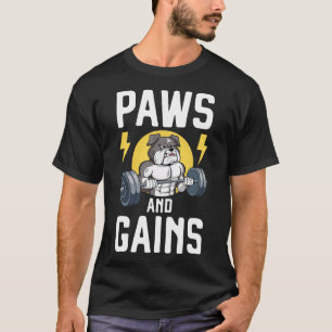Camiseta Cachorro Amante de Fisiculturismo Roupas de Academ