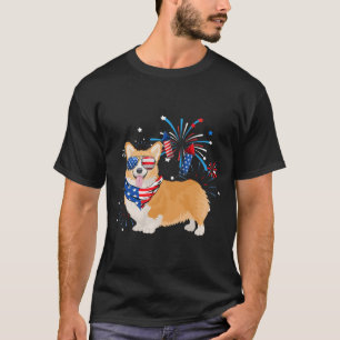 Camiseta Cachorro Americano Bandeira EUA 4 De Julho Amante 