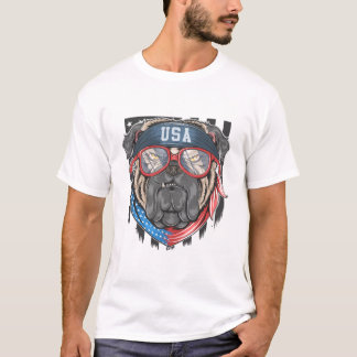 Camiseta Cachorro americano perigoso, Cachorro Bull com ban