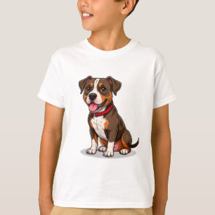 Camiseta Cachorro Americano Pit Bull Fofo Desenho Animado