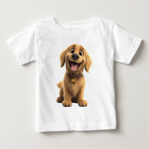 Camiseta Cachorro Amigável Golden Retriever 3D – Para Crian