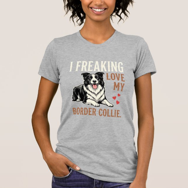 Camiseta Cachorro Amor Border Collie Engraçado (Frente)