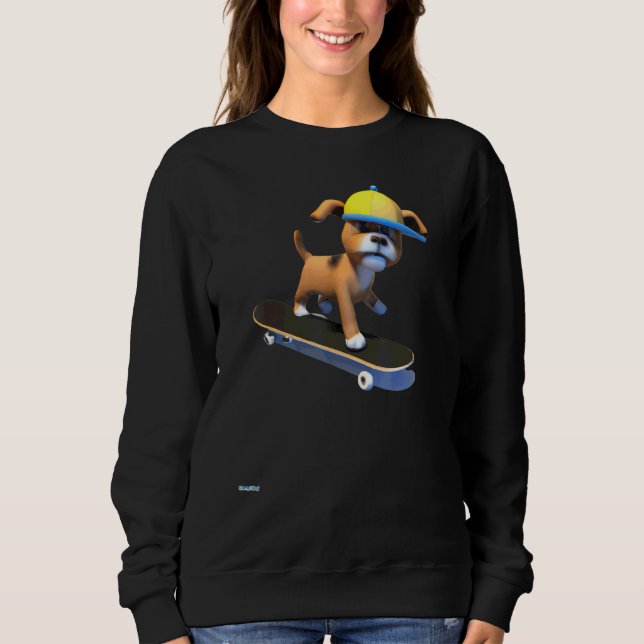 Camiseta Cachorro andando de skate (Frente)