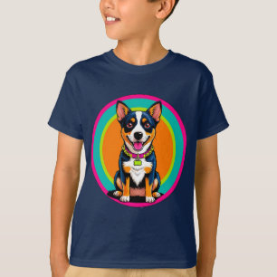 Camiseta Cachorro Animado Fofo com Coleira