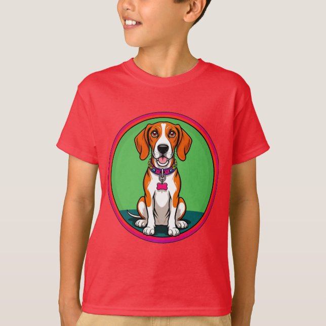 Camiseta Cachorro Animado Fofo com Coleira (Frente)