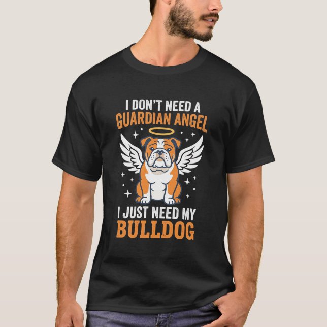 Camiseta Cachorro Anjo da Guarda Bulldog (Frente)