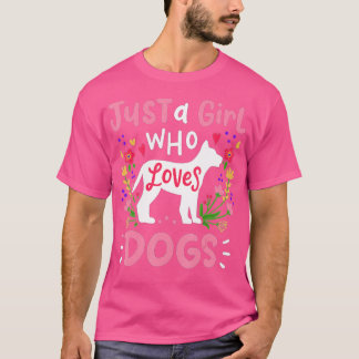 Camiseta Cachorro Apenas Uma Menina Que Ama Cachorros Prese