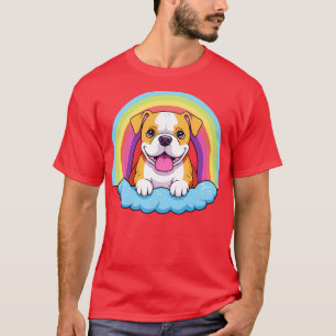 Camiseta Cachorro-Arco-Íris Cachorro Americano Bonito Cloud