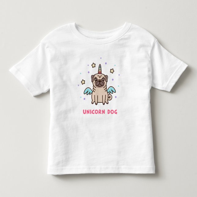 Camiseta Cachorro Arco-Íris do Unicórnio (Frente)