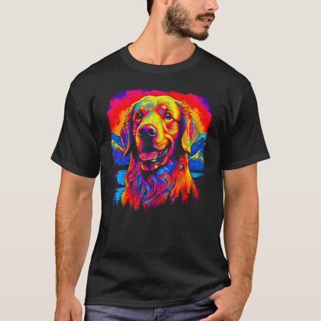 Camiseta Cachorro Artístico Retriever Dourado (Frente)