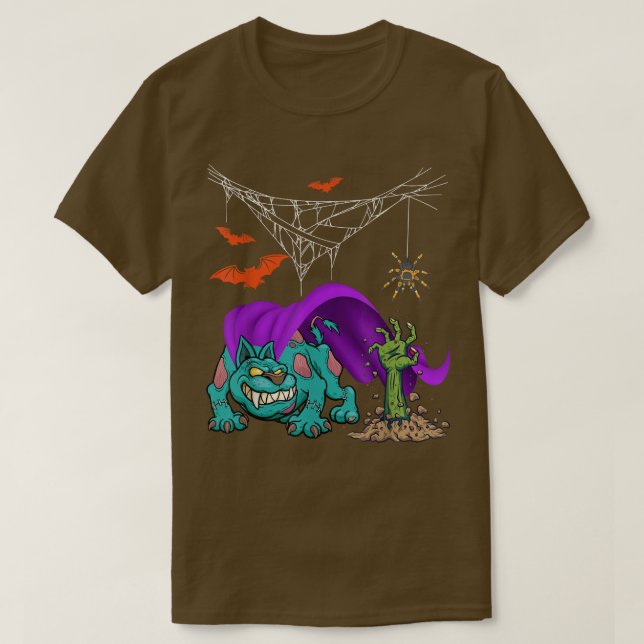 Camiseta Cachorro Assustado Zombie Correspondente Cachorro  (Frente do Design)