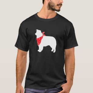 Camiseta Cachorro Aussie Australiano Vestindo Red Bandana