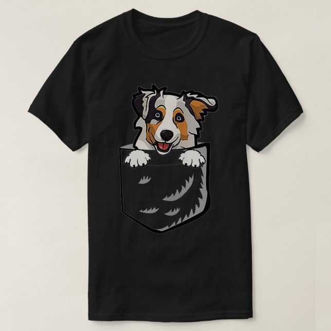 Camiseta Cachorro Australiano Adorável No Poc (Frente do Design)