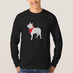 Camiseta Cachorro Australiano Vestindo Bandana Vermelha
