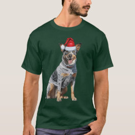 Camiseta Cachorro Azul Bonito Cachorro Passou Feliz Natal
